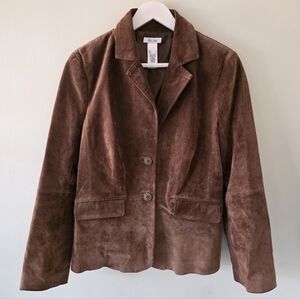 Liz & Co. L Vintage 90s Western Contemporary Boho Chic Brown Suede Jacket